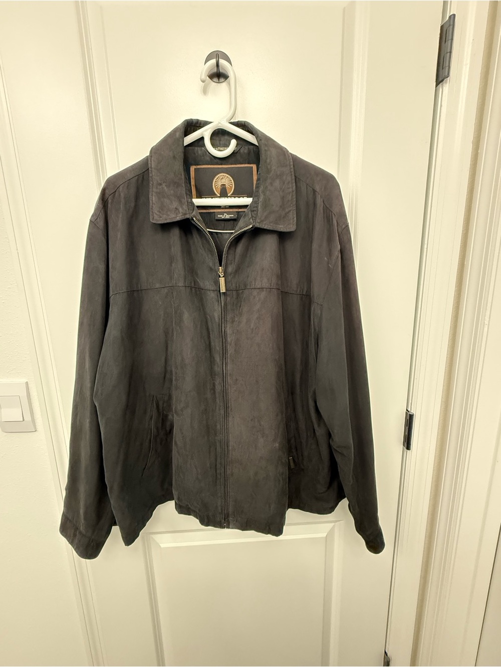 Weatherproof Black Faux Suede Zip Bomber Jacket